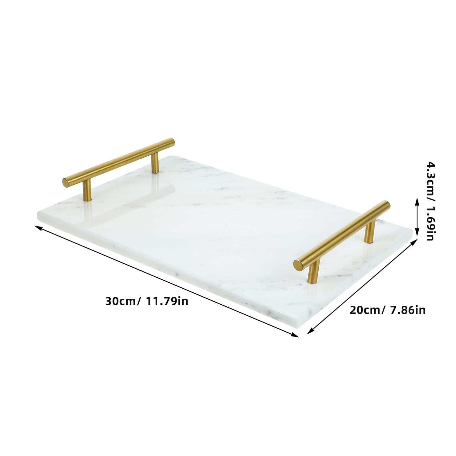 PRETYZOOM Vassoio Design e Multifunzione con Manici in Lega in Marmo Bianco Leggero e Resistente, per Snack e Dolci, per Domestico e Feste