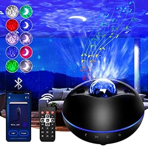 Projecteur Ciel Etoile, Projecteur Galaxie avec 21 Modes/Télécommande/Commande par Bouton Tactile/Enceint/Connexion Bluetooth, Veilleuse à Luminosité Réglable pour Décoration Chambre Enfant/Adulte