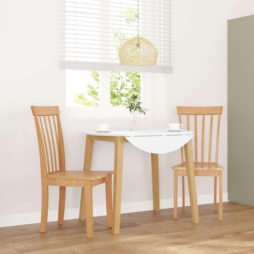 Set di 2 sedie da pranzo in legno massello naturale, albero della