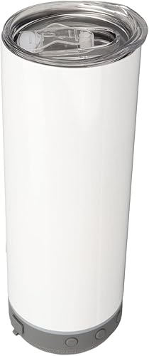 Vaso de sublimación de 20 onzas, tazas aisladas de acero inoxidable 304, termos de doble pared al vacío desmontable con altavoz Bluetooth y luces