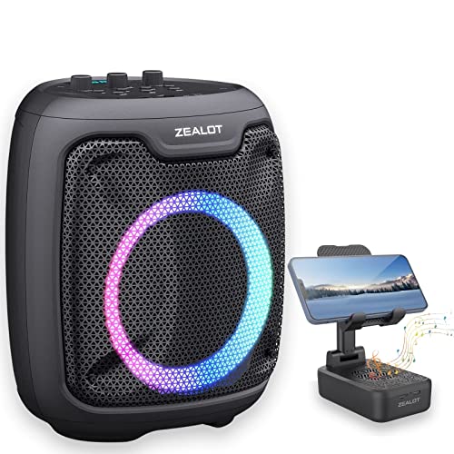 Zealot Bluetooth Speakers, P8 80W Speakers +Z7 Wireless Speaker With Phone Holder, Speakers Bluetooth Wireless Portable Bluetooth Speaker,24H Playtime,Party Speaker For Home/Ourdoor(Black) #TOP7