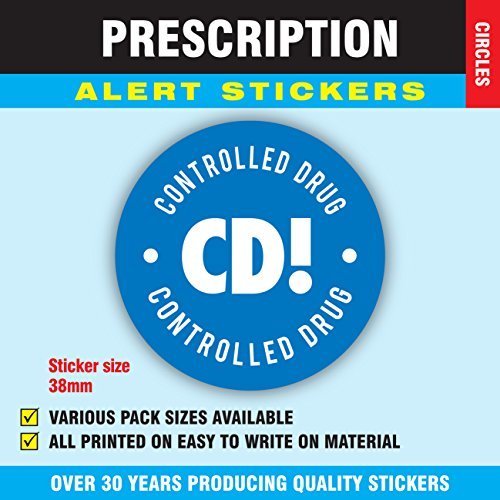 1,000 Prescription Alert Stickers - Supplied on a roll (Blue CD!) โ image 1