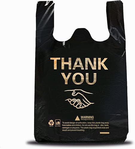 Miniatura 9 de Ysmile - 50 bolsas de plástico de agradecimiento para tienda minorista compras mercancías bolsa desechable Togo a granel de 12 x 19 pulgadas color