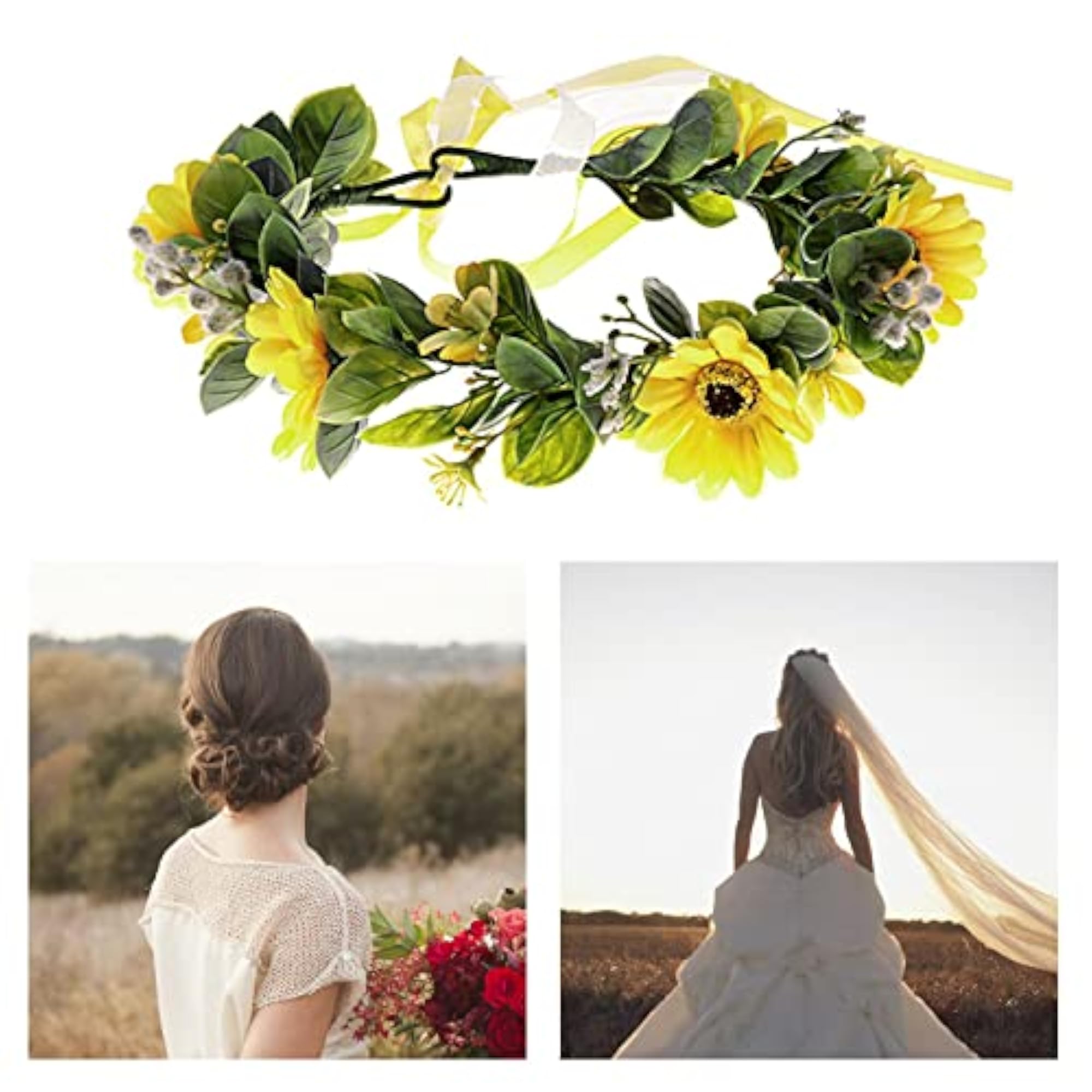 Handmade Leaf Flower Crown Garland Headpiece for Weddings