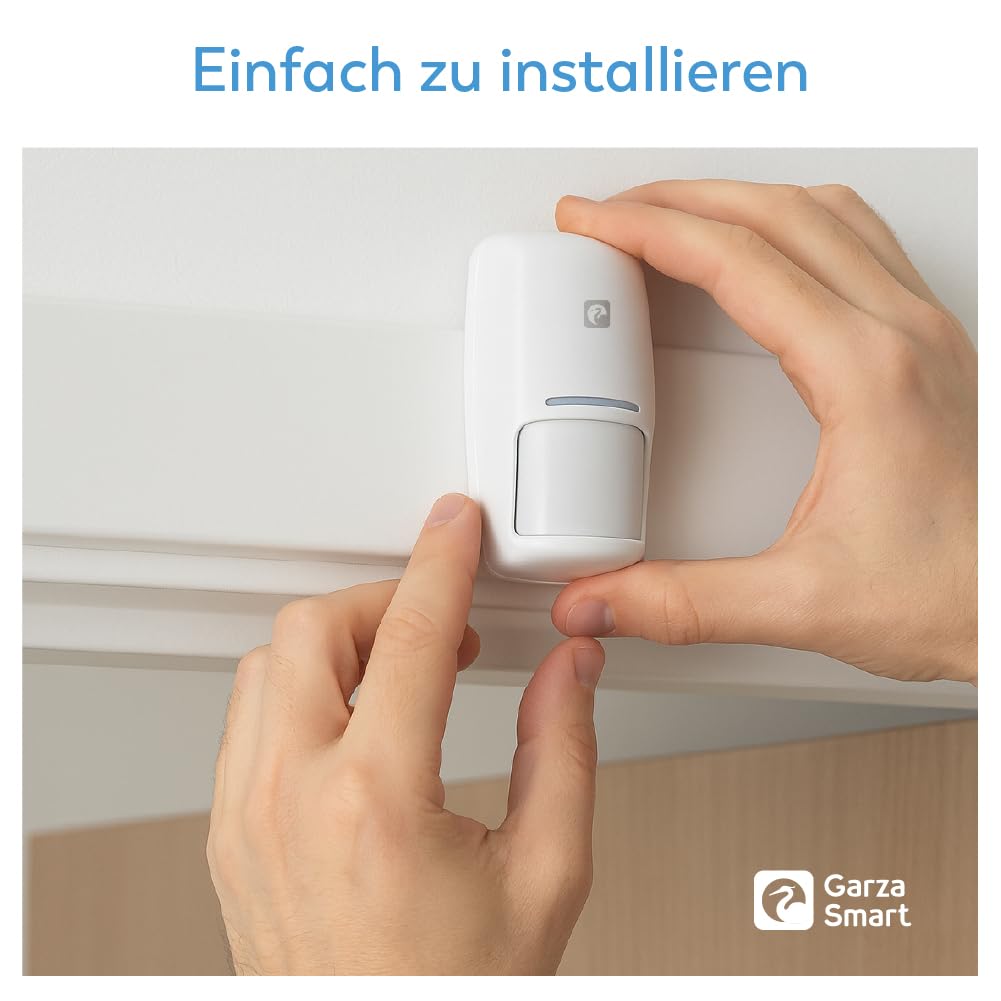 Garza - Intelligentes WLAN-Alarmsystem-Set für zu Hause, 120 dB Sirene, Bewegungssensor und Tür-/Fensteröffnung, Alarm ohne Gebühren, 2,4 GHz WLAN, Fernbedienung per App