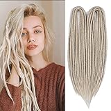 Kraler 18" Double Ended Dreadlock Extensions 613 Blonde Handmade Synthetic Dreads Extensions (10 Str