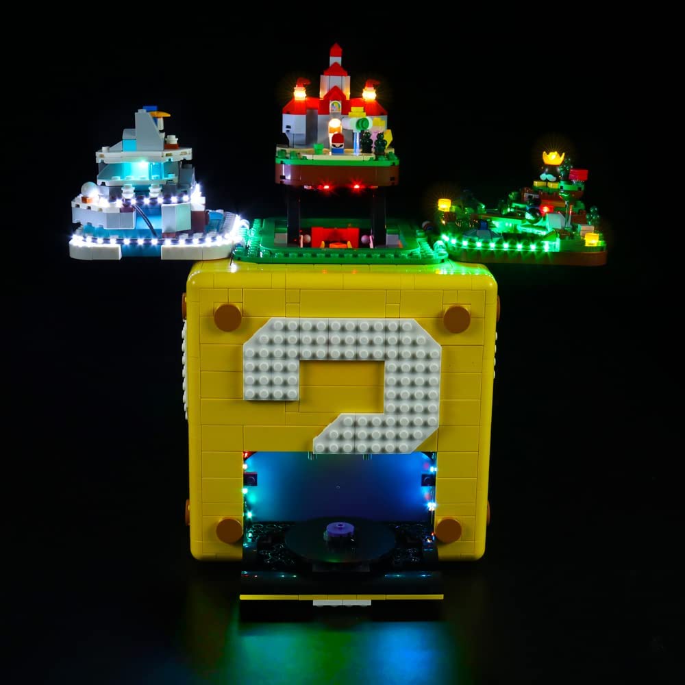BYB K luce LED per 71395 Super Marioed 64 blocchi punto interrogativo lampada decorativa telecomando non include Lego Building  26