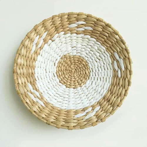 Décoration murale tissée en osier et rotin fait main suspension murale bohème 25cm