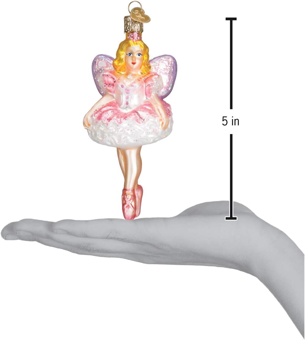 Old World Christmas Sugar Plum Fairy Glass Blown Ornament for Christmas Tree, Handcrafted Holiday Decoration, Fantasy Collection