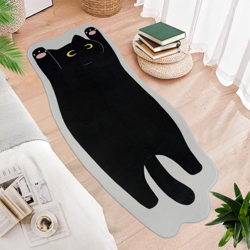 Nigoways Cat Mat - Cute Doormat,Non-Slip Long Cat Rug For Sofa,Stretched Cat Floor Rugs For Bedroom cover