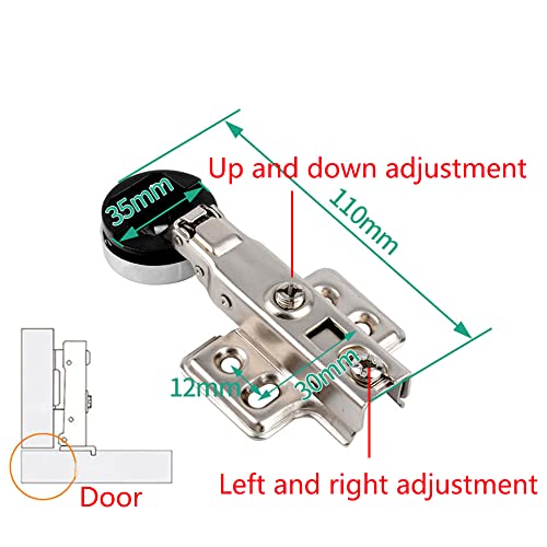 Glass Door Hinge, 1.37 Inch Diameter Hole Hydraulic Soft Close Hinge. Glass Thickness 5-8Mm, Combined Hinge For Frameless Glass Doors(Fully Covered Side Panel) #TOP2