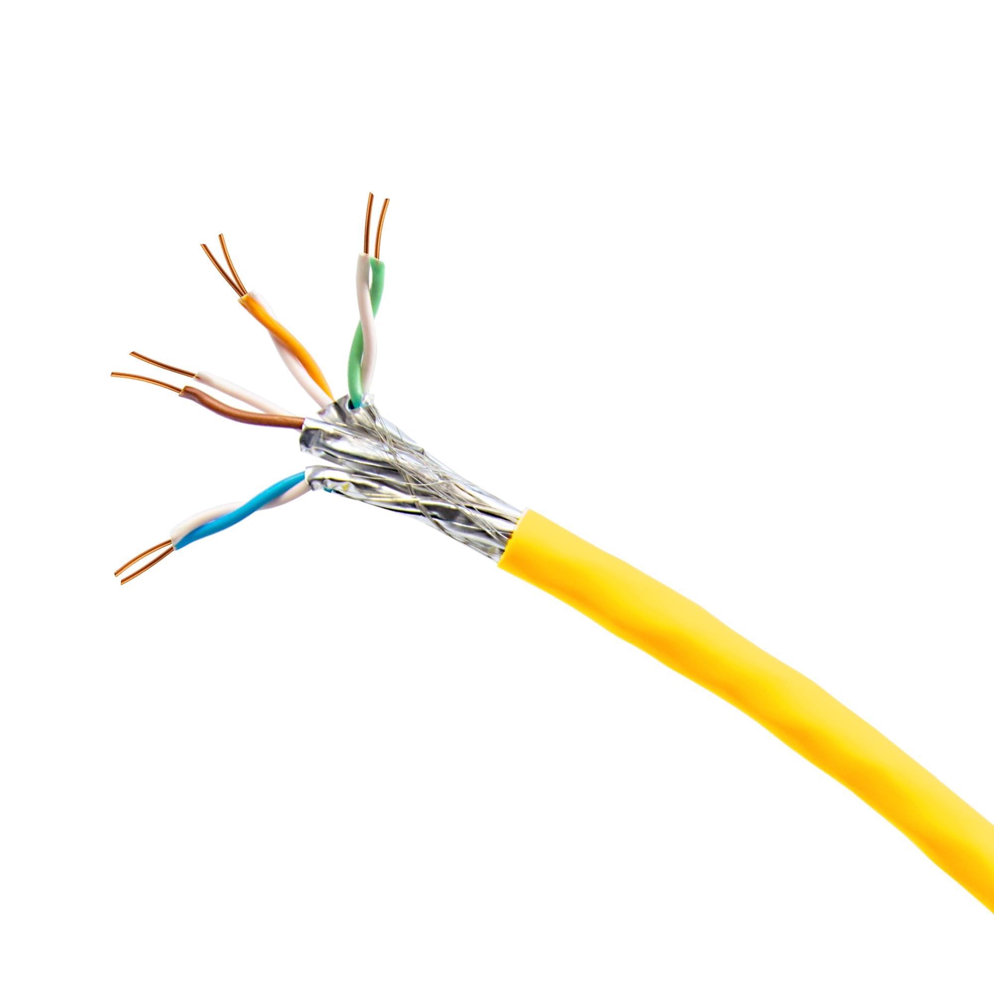 Premium X CAT 7A Cavo di rete 100m - Cavo Ethernet CAT7A Rame Puro - Schermato S/FTP - Cavo dati LAN Gigabit 1200 MHz 4x2xAWG23 PIMF PoE 10Gbit/s Senza alogenuri - Cavo di installazione - 100 metri