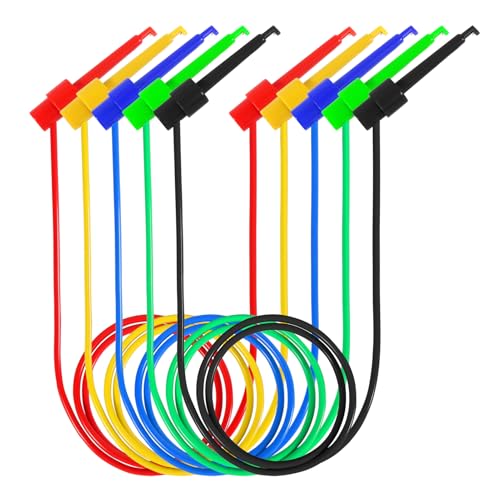 Image of 5PCS Test Hook Clips Silicone Test Leads, 20 AWG Multimeter Electrical Test Dual Lead Test Hook Clips for Electronic, Component, Testing Connecting