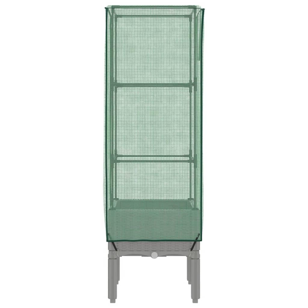 Bancal alto con accesorio de invernadero de aspecto de ratán, 40 x 40 x 140 cm, metal para jardín con accesorio impermeable, para verduras, jardinera, jardinera, jardinera elevada de acero, contenedor