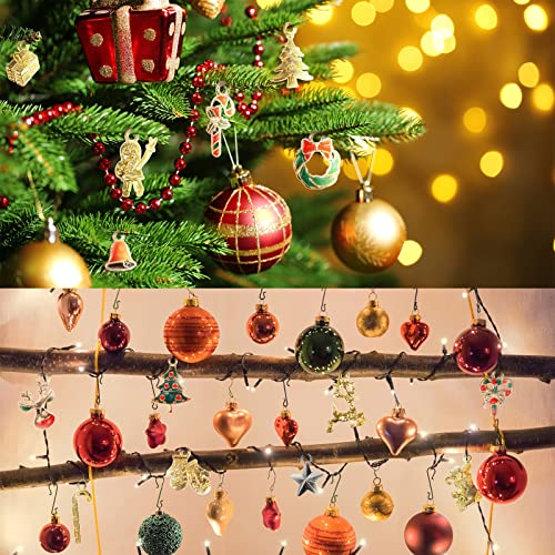 Hicarer 76 Pieces Enamel Christmas Charms Christmas Tree Snowflake Pendant Charm For Jewelry Making, Gold Silver Mixed Styles Xmas Charm For Necklace Bracelet Diy Crafting Bag Sweat Cloth Decoration #TOP4