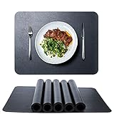 Leicht zu reinigen: Die Tischsets aus Leder sind abwischbare Tischsets und waschbare Tischsets. Verwenden Sie einfach die feuchten Geschirrtücher oder das Papier, um sie abzuwischen, wenn sich etwas Flüssigkeit oder Sauce darüber befindet. kann auch mit einer Bürste gereinigt werden.