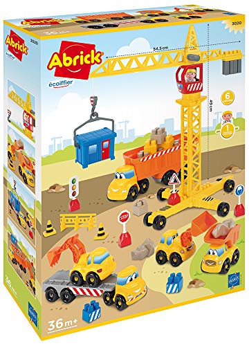 51VTbNkAgSL Jouets Ecoiffier – 3020 - Chantier Abrick – Jeu de construction pour enfants – Dès 18 mois – Fabriqué en France