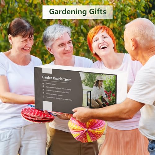image for seasky Foldable Garden Kneeling and Seat, Anti-Tipping Garden Stool Wi