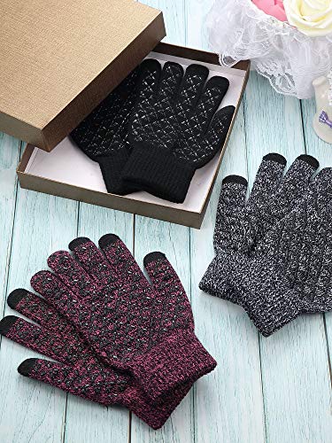 Satinior 4 Pairs Winter Half Finger Gloves Knitted Fingerless Mittens Warm Stretchy Gloves For Men And Women #TOP6