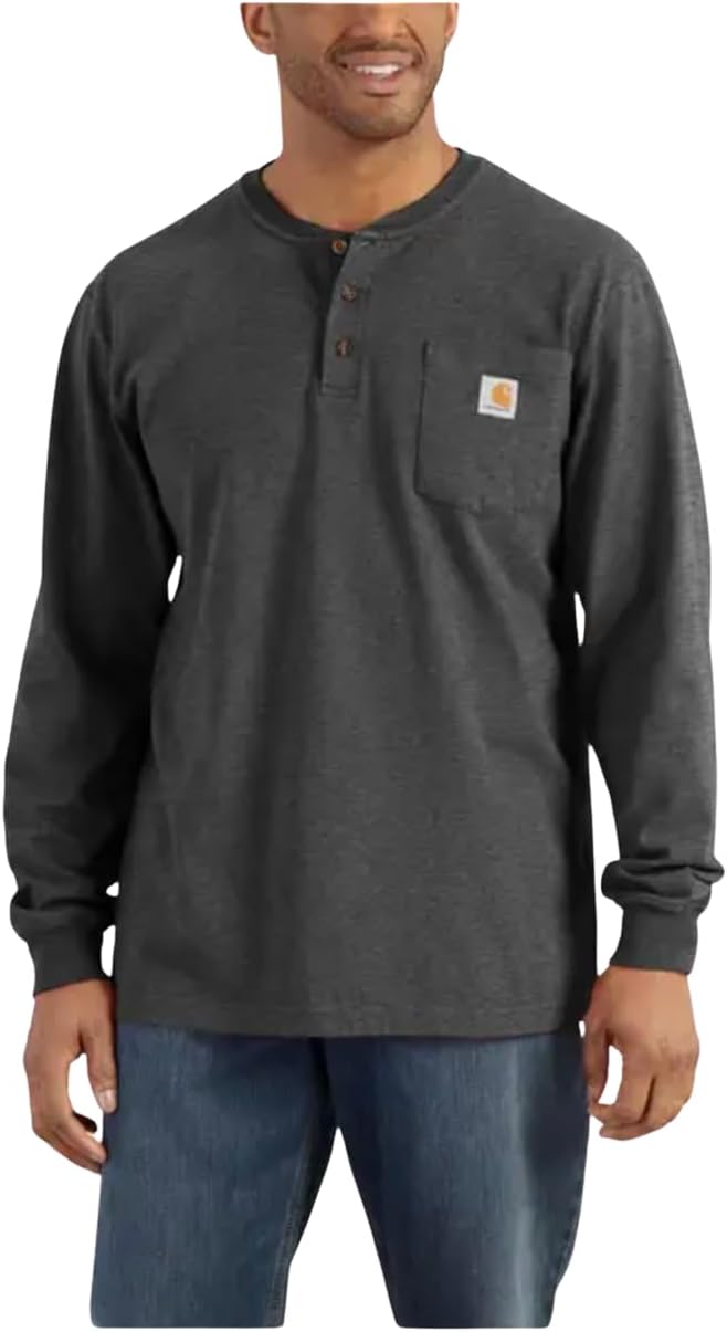 Carhartt Men's Relaxed Fit Heavyweight Long-Sleeve Henley Pocket Thermal Shirt