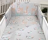 5 Piezas Juego de Cama para bebé Protector, Edredón, Ropa 