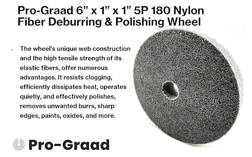 nylon fiber deburring wheel 634 x 134 x 134 5p hardness 180 grit silicon carbide brushed polishing buffing unitized wheel for bench grinder buffing machine with adapter for 12 58 34 arbor