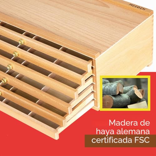 Miniatura 3 de Caja De Almacenamiento De 6 Cajones Para Artistas, Portátil, Plegable, Multifunción, De Madera De Haya, Con Compartimentos Y Cajón, Para Pasteles, Lápices, Bolígrafos, Pinceles, Sellos