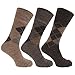 Mens Traditional Argyle Pattern Non Elastic Lambs Wool Blend Socks (Pack Of 3)
