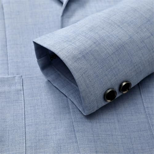 Men's Four-Season Light Long-Sleeved Jacket Single-Breasted Daily Business Casual Blazer4