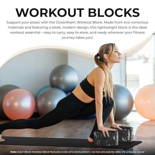 Bloque de espuma Oceanfoam para pilates y yoga, soporte ligero de alta densidad 2