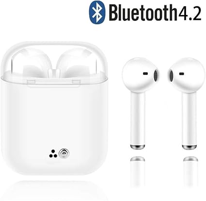 Auricolari bluetooth con microfono e ricarica, per iPhone Samsung Galaxy S9  e altri dispositivi Android e iOS, colore bianco : Amazon.it: Elettronica