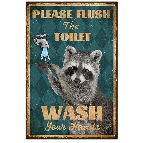 Globleland Cartel De Hojalata De Metal Vintage Divertido Retro Please Flush The Toilet , Decoración De Pared De Metal, Cartel Decorativo De Chapa, Póster De 8 X 12 Pulgadas 20 X 30 Cm Para El Hogar