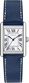 Relógio retangular feminino com número romano vintage e pulseira de couro
