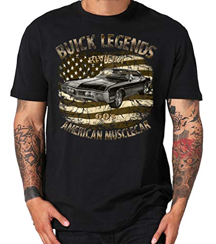 American Classic Muscle Car Shirt Vintage USA Hot Rod RocknRoll T-shirts, 60s Riviera noir, L Cover