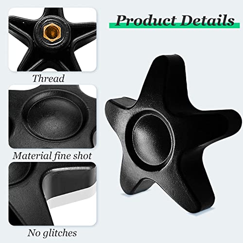 Ziyue 2 Adjustable Star Knobs For Rolling Walkers Drive Rollator Walker M6 T-Bolt Screw Knobs With Washers Replacement Parts For Platform Attachment #TOP2