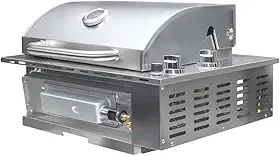 Churrasqueira a Gás Sem Fumaça Alluma Grill Em Inox 304 de Embutir 2 Queimadores