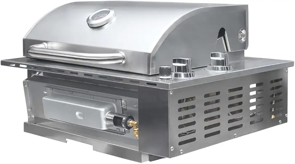 Alluma Grill Churrasqueira a Gás Em Inox 304 de Embutir 2 Queimadore Sem Fumaça A200SMO