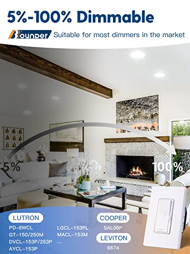 Led Recessed Lighting 6 Inch, Dimmable Brighter 5000K Daylight Bbounder Ceiling Light Downlight with Junction Box 12.5W 850 lm ETL and 12 Pack - Thumbnail 3