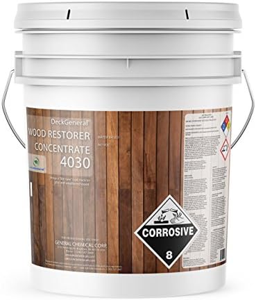 DeckGeneral Wood Restorer Concentrate 4030 Wood Cleaner, Brightener & Rejuvenator | Removes Gray, Tannin, Rust Marks & Water Stains | Works on Multiple Wood Surfaces | 5 Gallons
