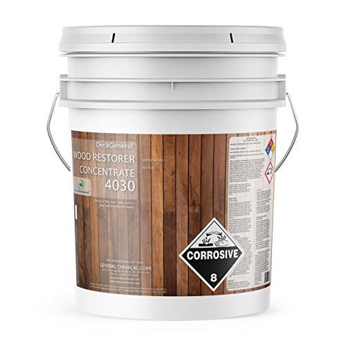 Deckgeneral Wood Restorer Concentrate 4030 Wood Cleaner, Brightener & Rejuvenator | Removes Gray, Tannin, Rust Marks & Water Stains | Works On Multiple Wood Surfaces | 5 Gallons #TOP2