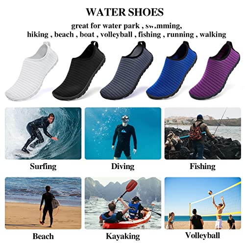 Racqua Men&Women Breathable Water Shoes Aqua Socks For Hiking Diving Surf Diving Sport Quick-Dry Pool Beach Swim Shoes Purple 7.5W/6.5M #TOP5