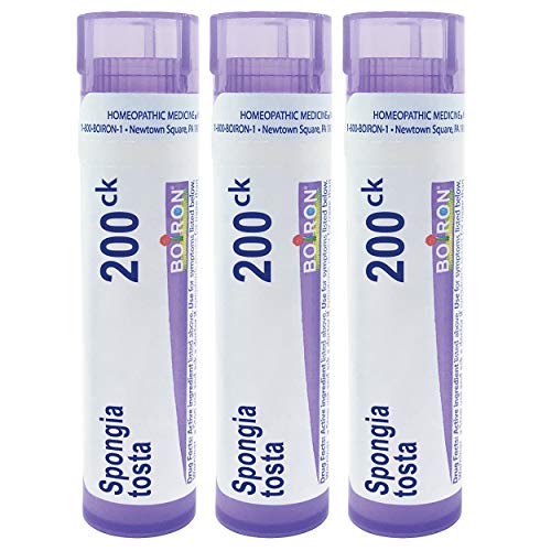 Boiron Spongia tosta 200ck, 80 pellets, homeopathic Medicine for Dry, Barking Cough, 3