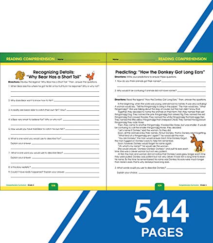 Comprehensive Curriculum Of Basic Skills 4Th Grade Workbooks All Subjects, Math, Reading Comprehension, Writing, Grammar, Multiplication, Division, Fourth Grade Workbook For Ages 9-10 (544 Pgs) #TOP4