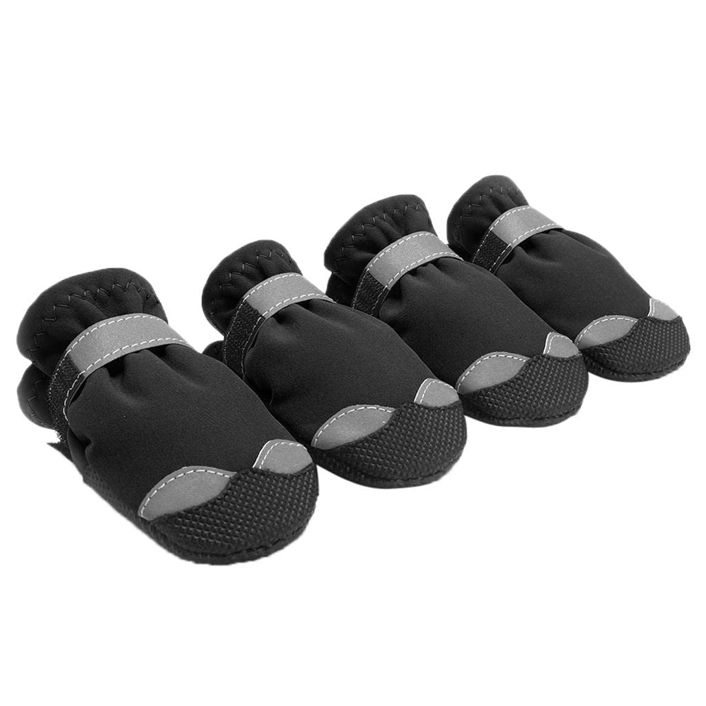 MERISHOPP 4 Pcs Pet Dog Shoes Boots Anti-Slip Waterproof Pet Paw Protector Dog Shoes Black-S (B0CLLY796G) Amazon Price History, Amazon Price Tracker