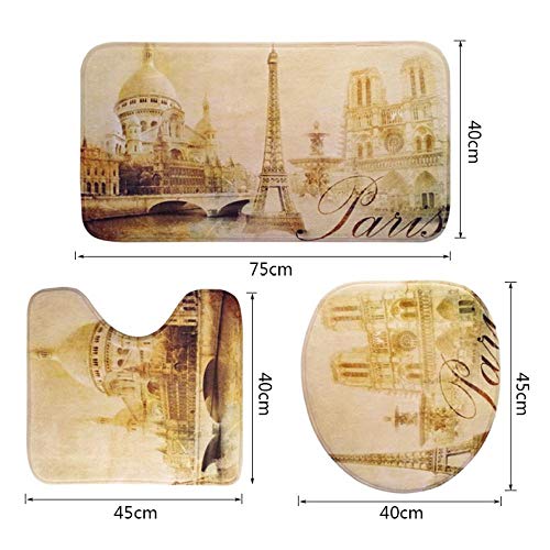 Claean-Acces-Home Toilettendeckelbezug A 3 Stück/Set Badezimmer Toilettensitzpolster Wasserabsorbierender Schwamm O-Förmiger Deckel U rutschfeste Matte-Loch – Bild 3