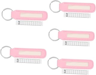 BESPORTBLE Colgante De Llave Antipérdida Llavero Etiquetas De Etiquetas Clave Etiquetas Clave Con Anillo Protector De Llave Tarjeta Hombres Etiqueta Clave Auto Rosa Cuero