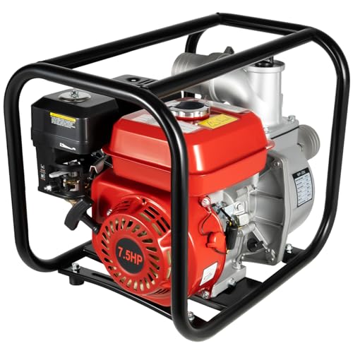 Semi-Trash Gas Powered Water Pump, Portable High Pressure Gasoline Irrigation Transfer Pump for Landscaping, Gardening Irrigation, Pool, Yard (3