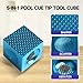 GSE Games & Sports Expert 5-in-1 Pool Cue Tip Tool Cube, Billiard Cue Stick Tip Repair Tool, Billiard Accessories Scuffer/Shaper/Aerator (Blue)
