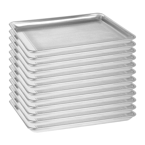 FSUON 12 Pack Half Size Aluminum Baking Sheet Pan, 18 x 13 in