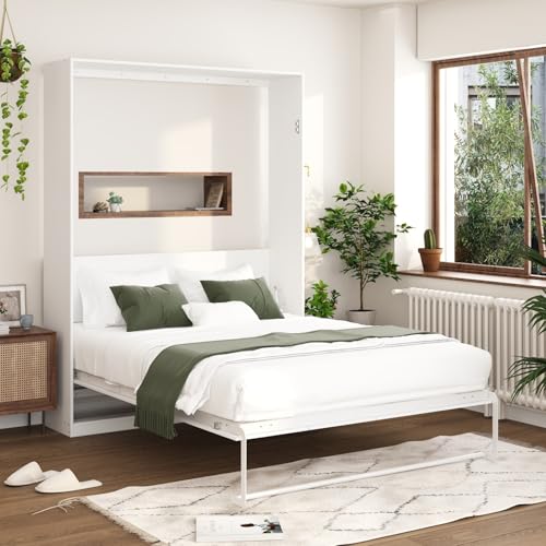 FAMAPY Queen Size Murphy Bed Cabinet, Folding Murphy Wall